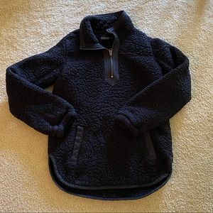 Abercrombie & Fitch black quarter zip Sherpa